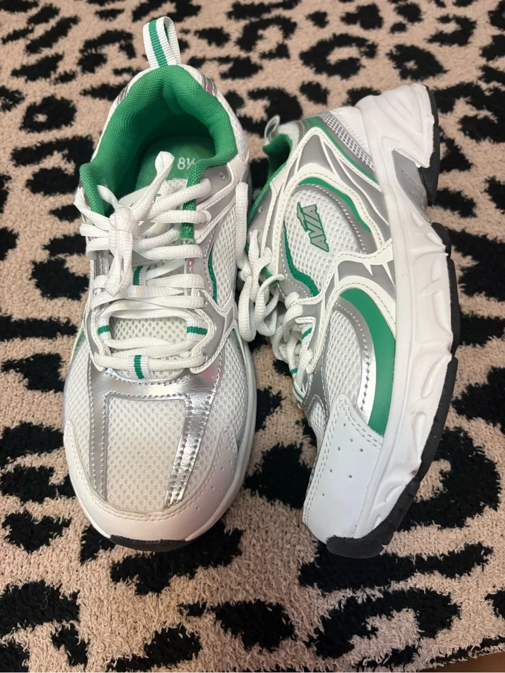 White & Green Athletic Sneakers